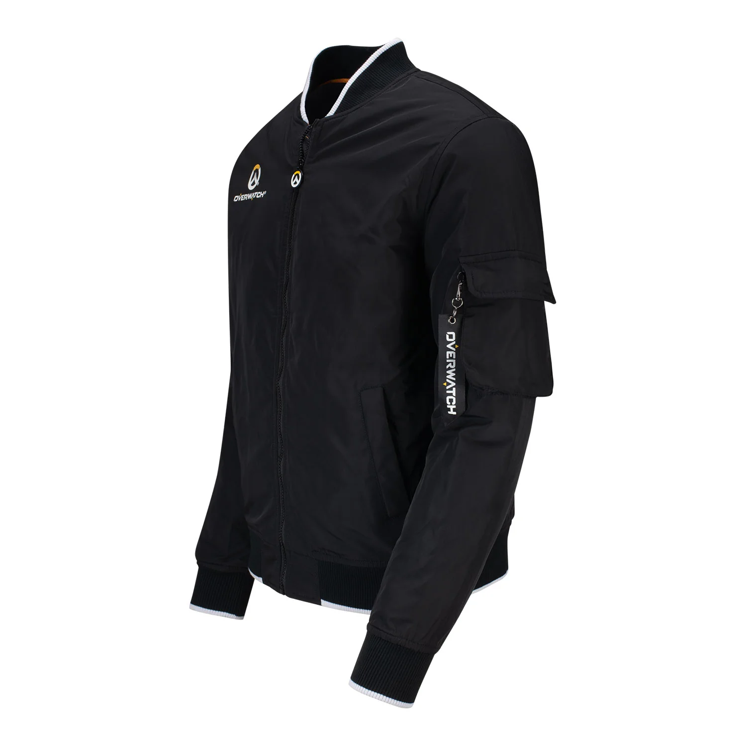 Overwatch Logo Men's Black Zip-Up Bomber Jacket - Image 3